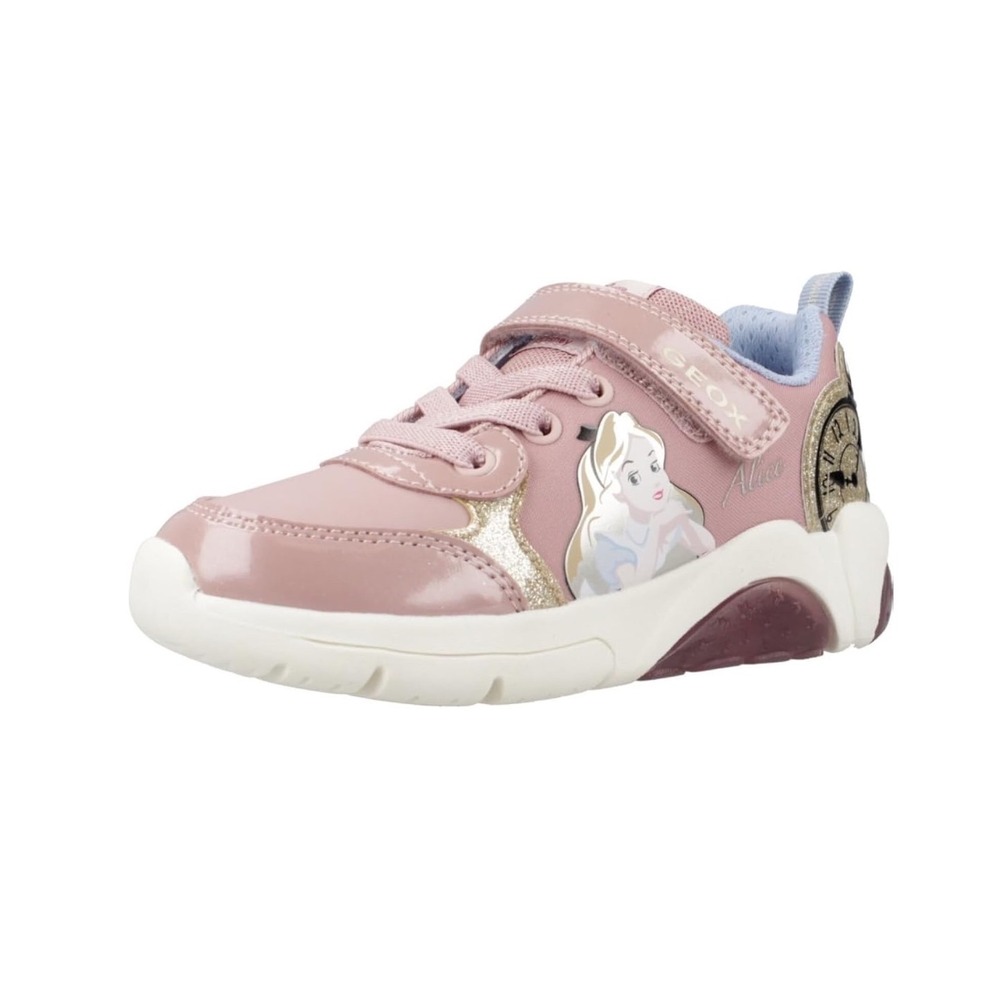 Geox sneakers girls 5.5 Disney Alice in Wonderland fadinlight light rose NWT